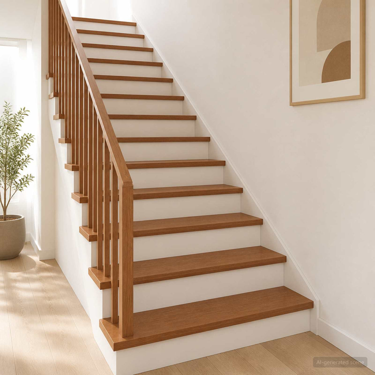 Trappe Tread 2 stk. 100 x 25 x 2 cm Mørk Brun Massivt Eg Træ