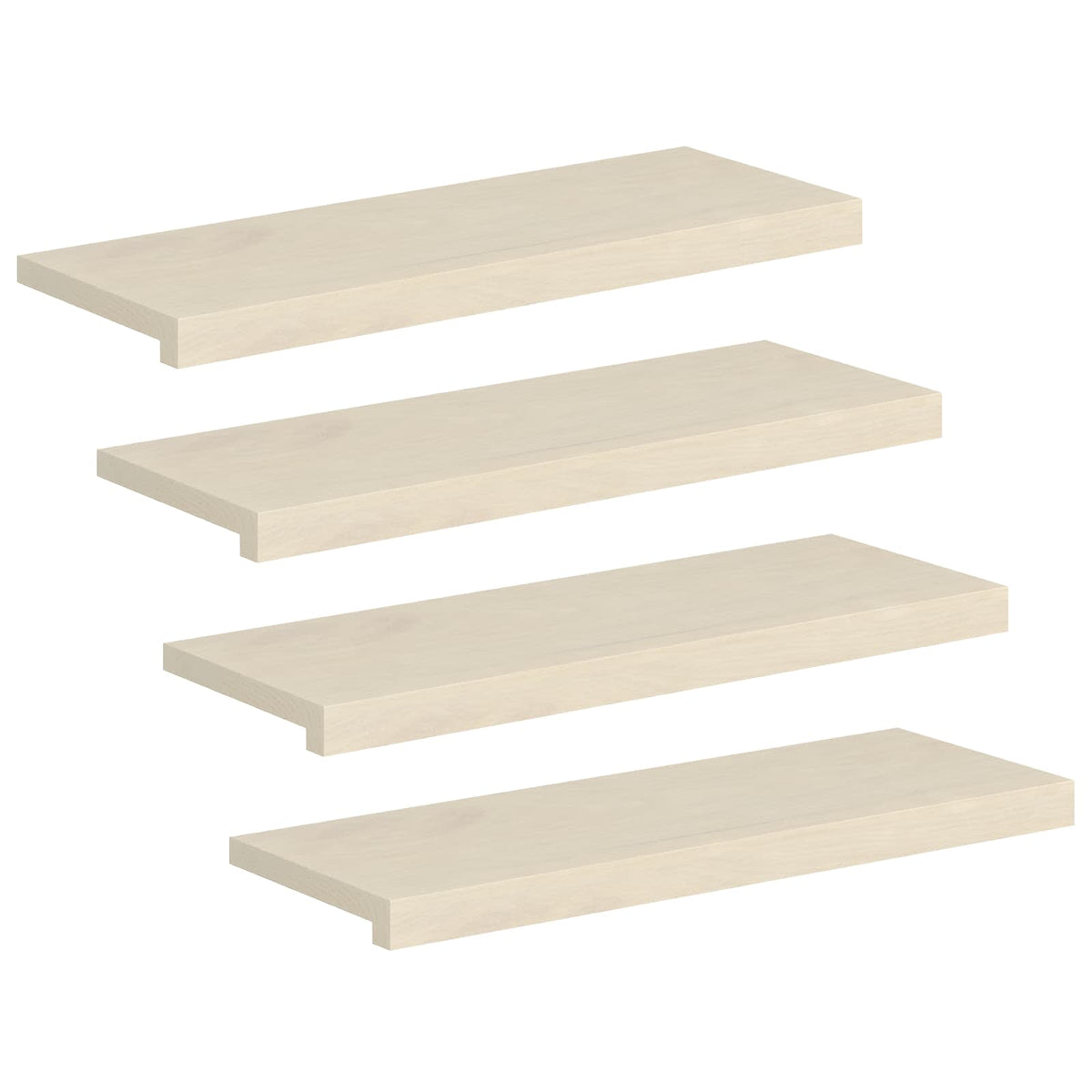 Trappe Tread 4 stk. 70 x 25 x 2 cm Hvid Massivt Eg Træ