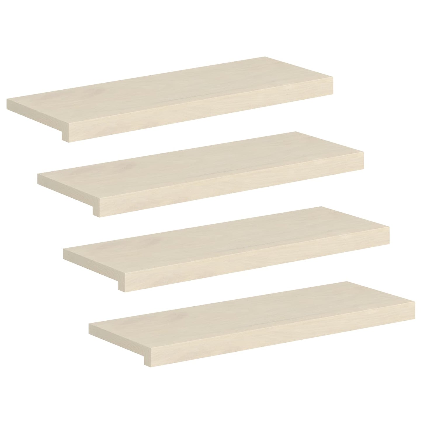 Trappe Tread 4 stk. 80 x 25 x 2 cm Hvid Massivt Eg Træ