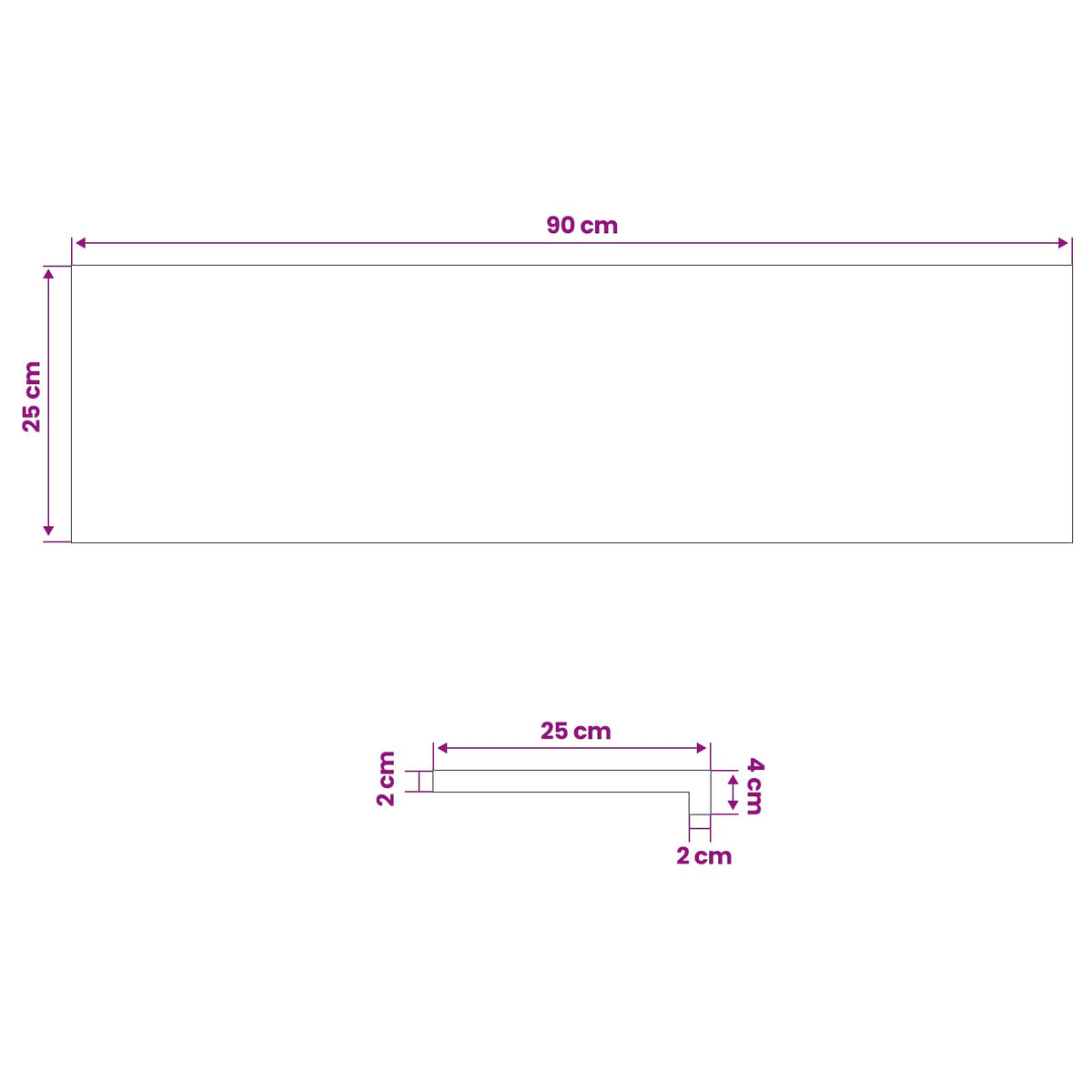 Trappe Tread 4 stk. 90 x 25 x 2 cm Hvid Massivt Eg Træ