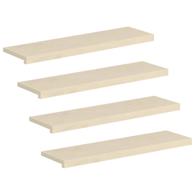 Trappe Tread 4 stk. 100 x 30 x 2 cm Hvid Massivt Eg Træ