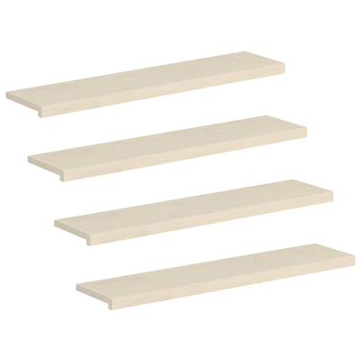 Trappe Tread 4 stk. 120 x 30 x 2 cm Hvid Massivt Eg Træ