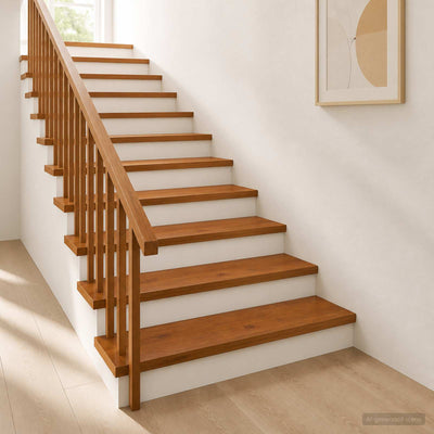 Trappe Tread 4 stk. 120 x 30 x 2 cm Brun Massivt Eg Træ