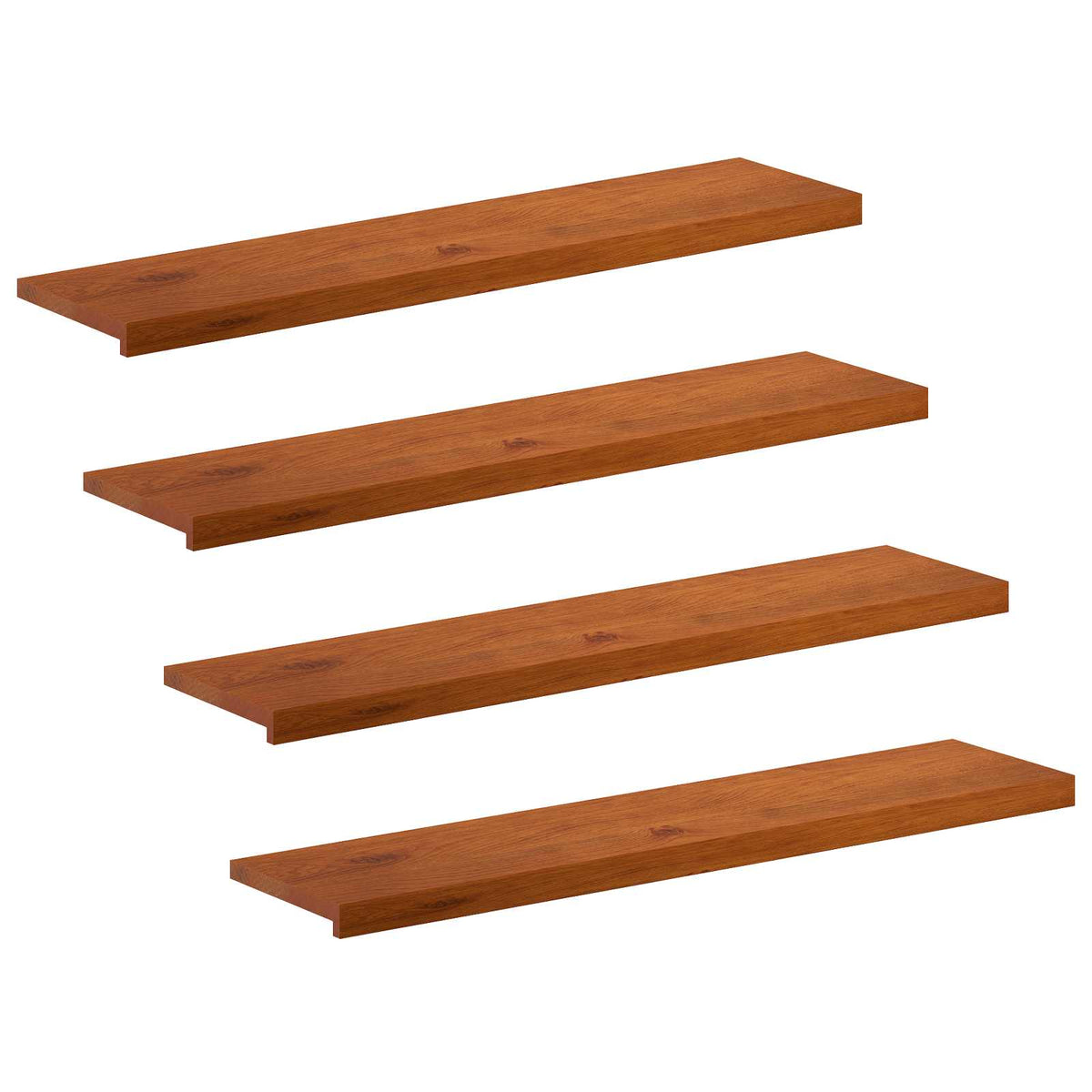 Trappe Tread 4 stk. 120 x 25 x 2 cm Brun Massivt Eg Træ
