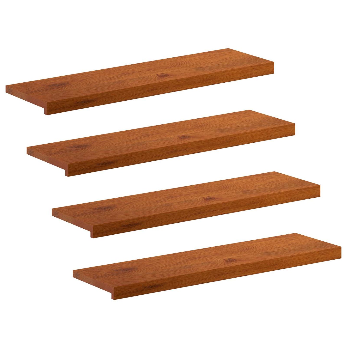 Trappe Tread 4 stk. 100 x 30 x 2 cm Brun Massivt Eg Træ