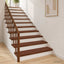 Trappe Tread 4 stk. 90 x 25 x 2 cm Mørk Brun Massivt Eg Træ