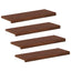 Trappe Tread 4 stk. 70 x 25 x 2 cm Mørk Brun Massivt Eg Træ