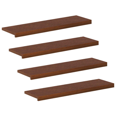 Trappe Tread 4 stk. 90 x 25 x 2 cm Mørk Brun Massivt Eg Træ