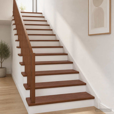Trappe Tread 4 stk. 120 x 30 x 2 cm Mørk Brun Massivt Eg Træ