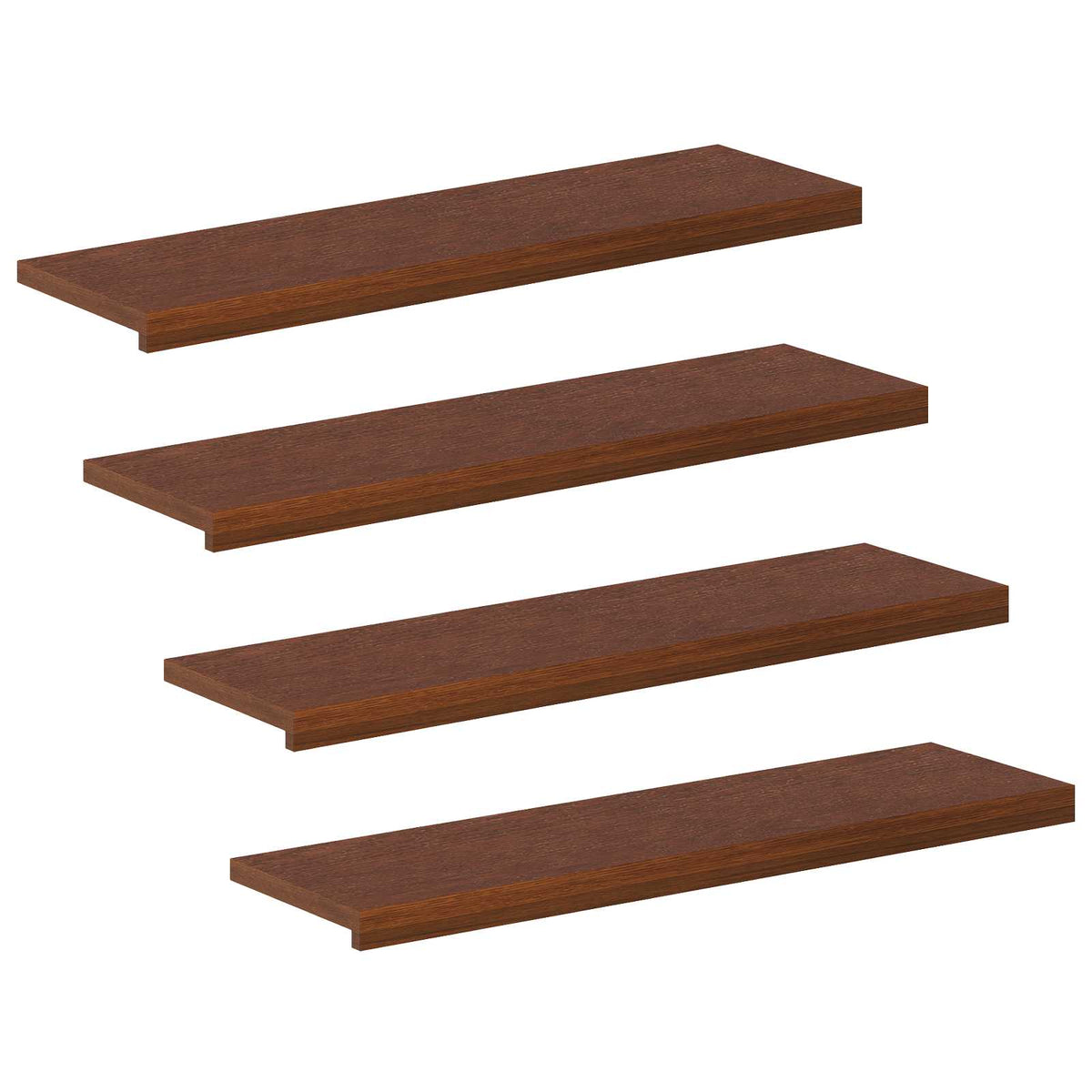 Trappe Tread 4 stk. 100 x 25 x 2 cm Mørk Brun Massivt Eg Træ