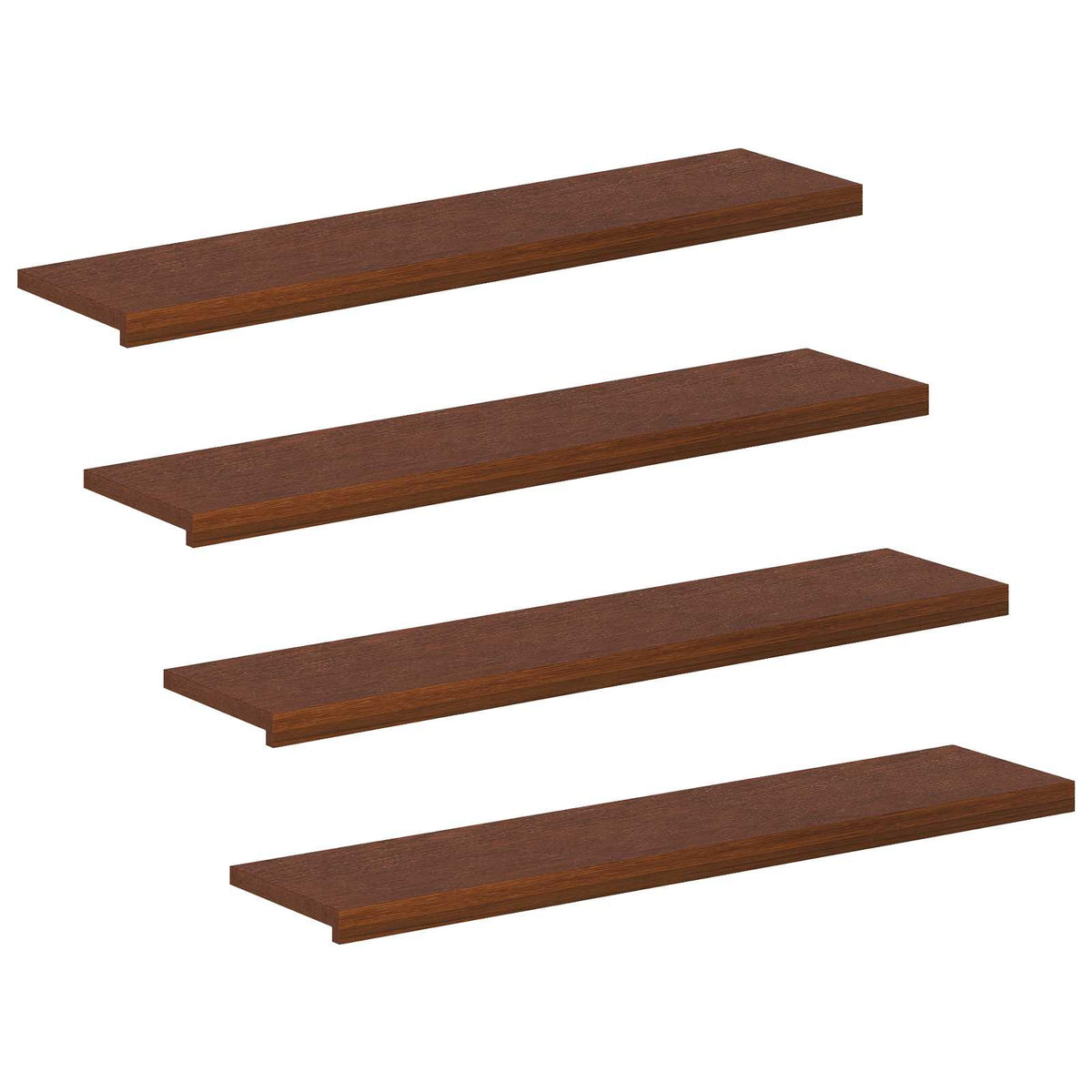 Trappe Tread 4 stk. 120 x 25 x 2 cm Mørk Brun Massivt Eg Træ