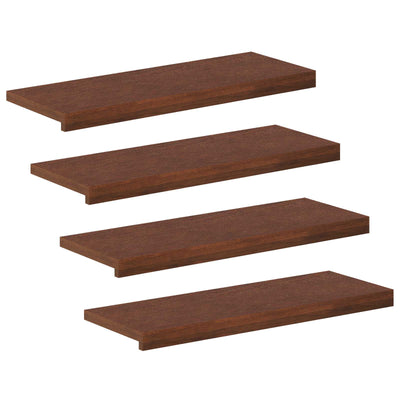 Trappe Tread 4 stk. 70 x 30 x 2 cm Mørk Brun Massivt Eg Træ