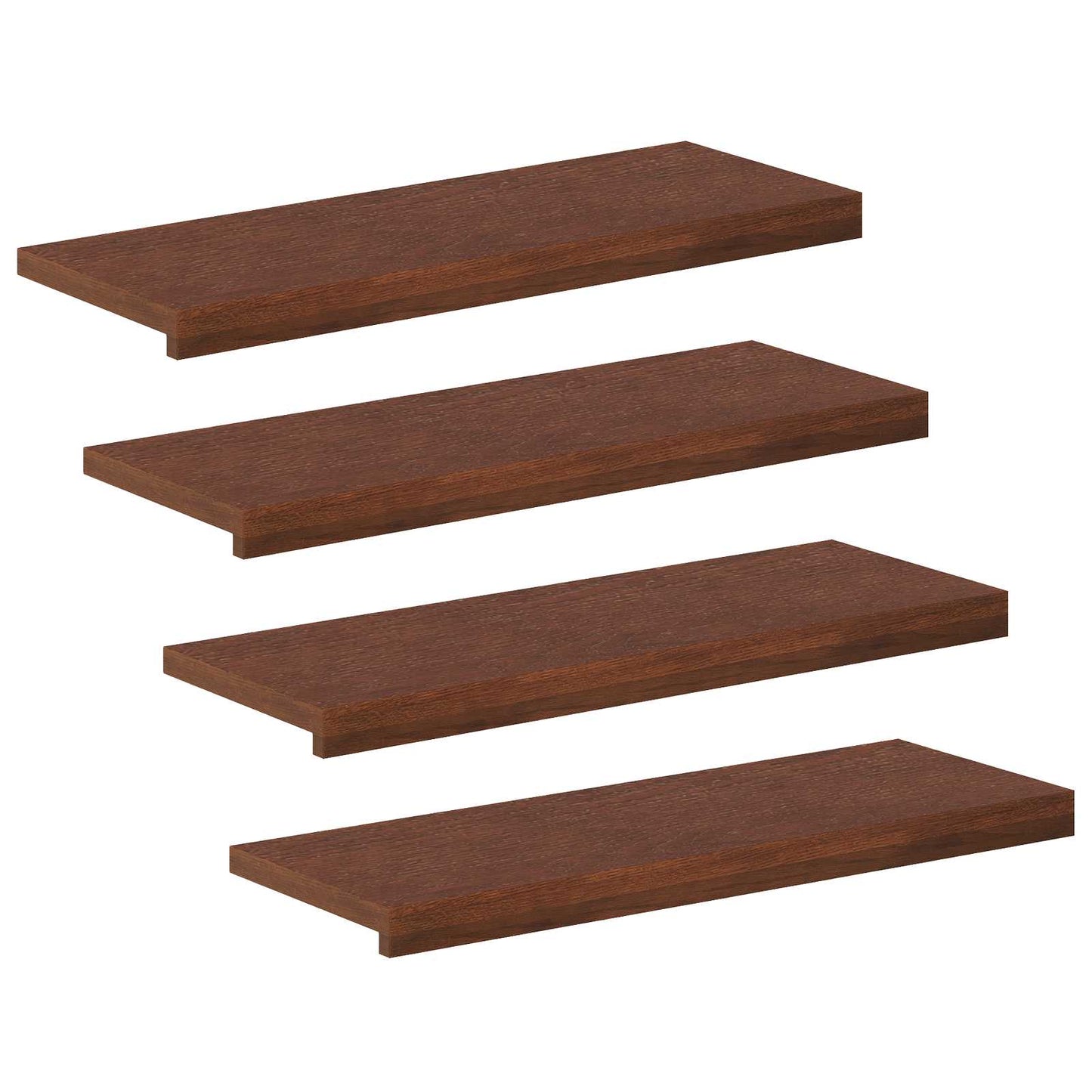 Trappe Tread 4 stk. 80 x 30 x 2 cm Mørk Brun Massivt Eg Træ