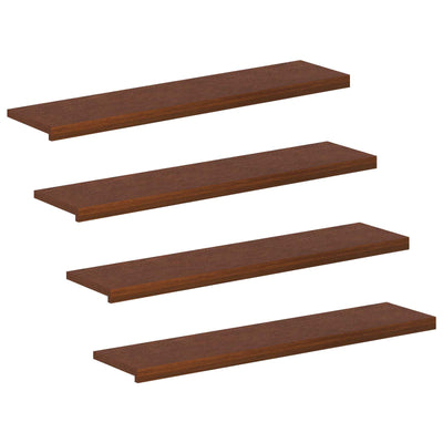 Trappe Tread 4 stk. 120 x 30 x 2 cm Mørk Brun Massivt Eg Træ