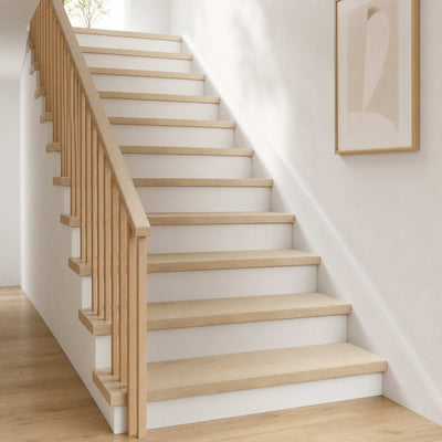 Trappe Tread 8 stk. 70 x 25 x 2 cm Hvid Massivt Eg Træ