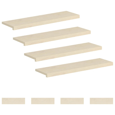 Trappe Tread 8 stk. 100 x 25 x 2 cm Hvid Massivt Eg Træ