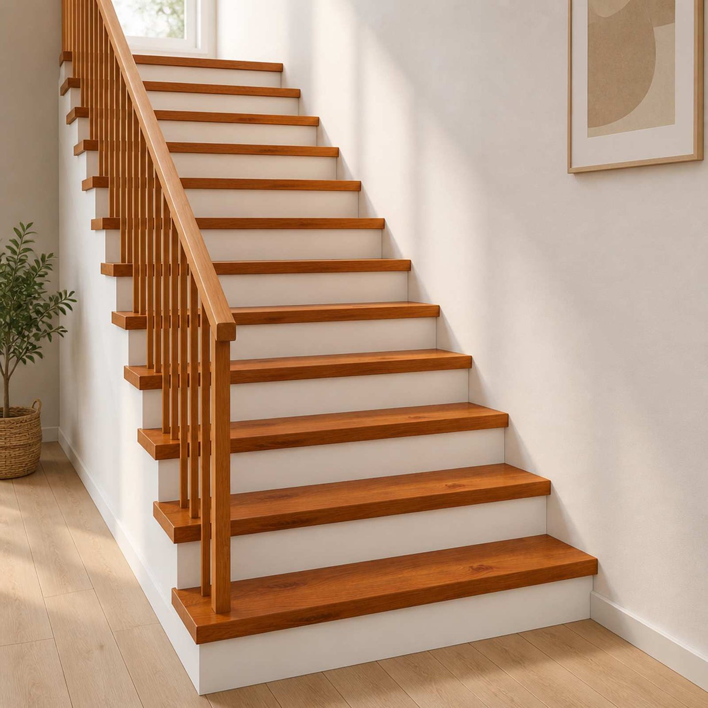 Trappe Tread 8 stk. 90 x 25 x 2 cm Brun Massivt Eg Træ