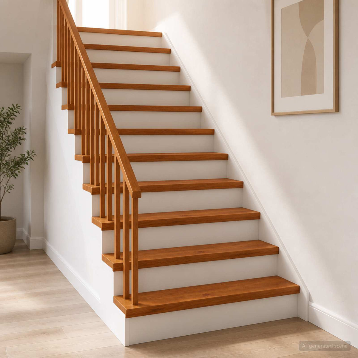 Trappe Tread 8 stk. 120 x 30 x 2 cm Brun Massivt Eg Træ