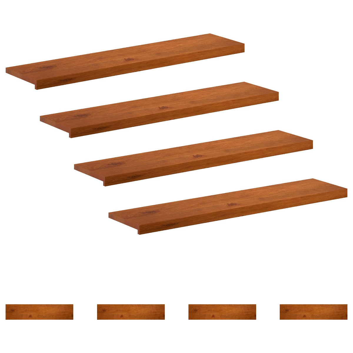 Trappe Tread 8 stk. 110 x 25 x 2 cm Brun Massivt Eg Træ