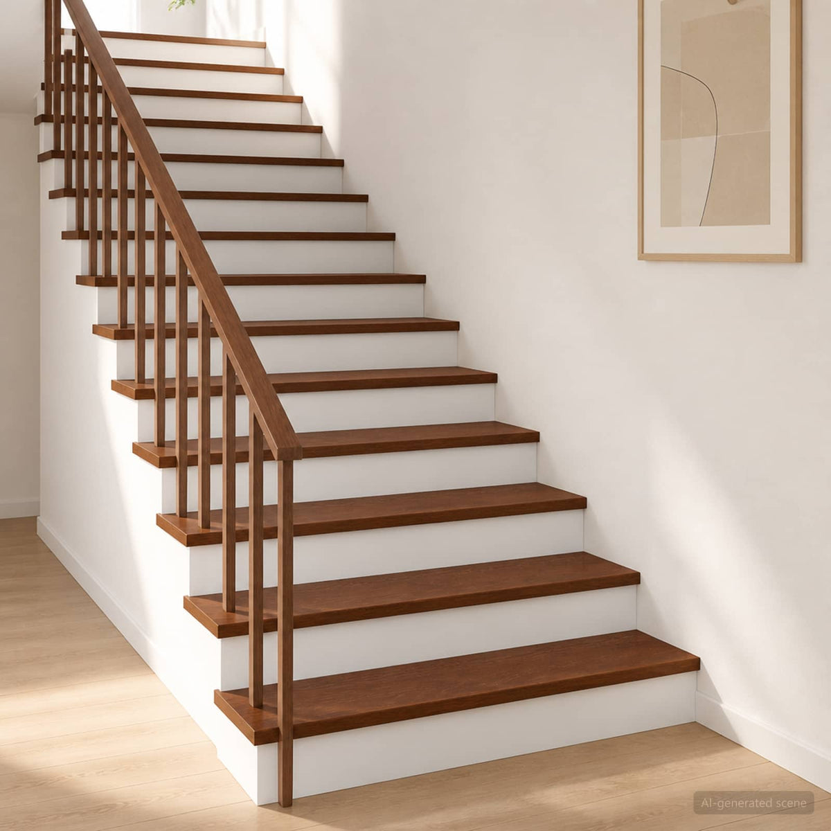 Trappe Tread 8 stk. 90 x 30 x 2 cm Mørk Brun Massivt Eg Træ