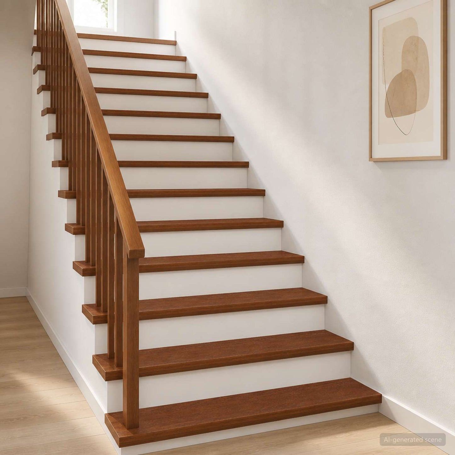 Trappe Tread 8 stk. 120 x 30 x 2 cm Mørk Brun Massivt Eg Træ