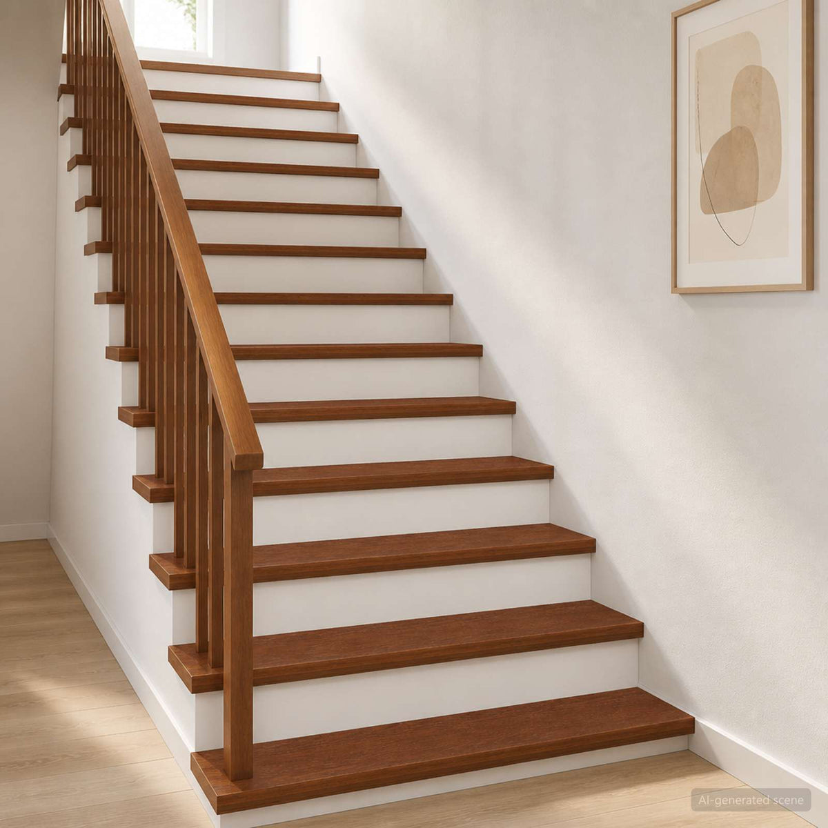 Trappe Tread 8 stk. 110 x 30 x 2 cm Mørk Brun Massivt Eg Træ
