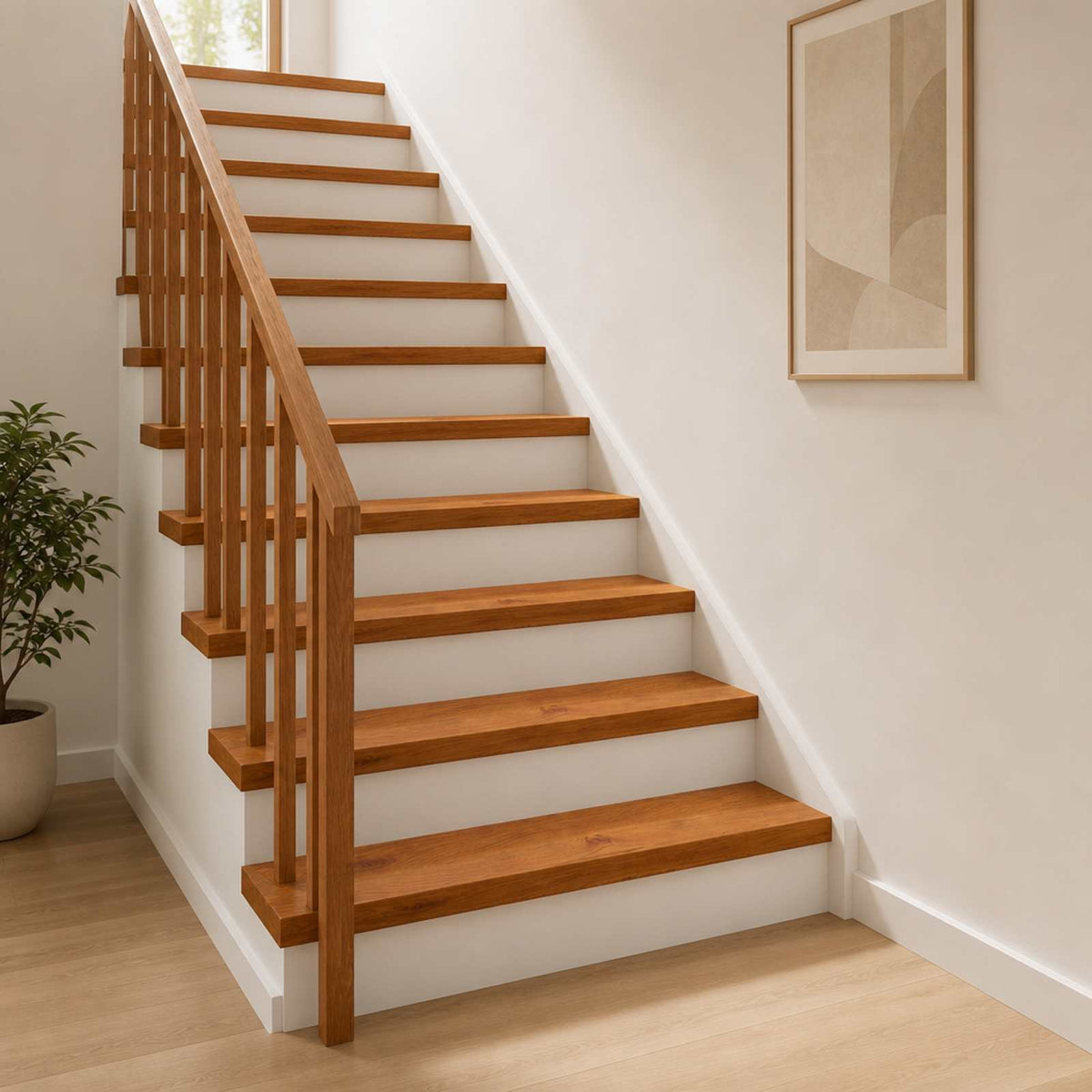 Trappe Tread 12 stk. 110 x 25 x 2 cm Brun Massivt Eg Træ