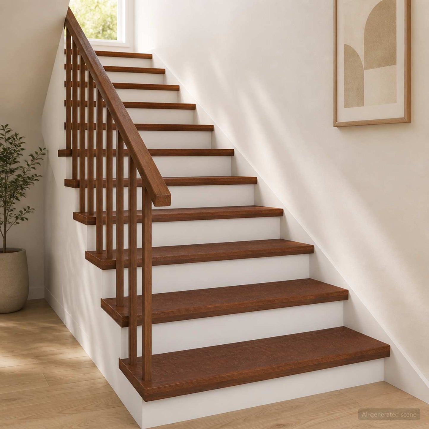 Trappe Tread 12 stk. 90 x 25 x 2 cm Mørk Brun Massivt Eg Træ