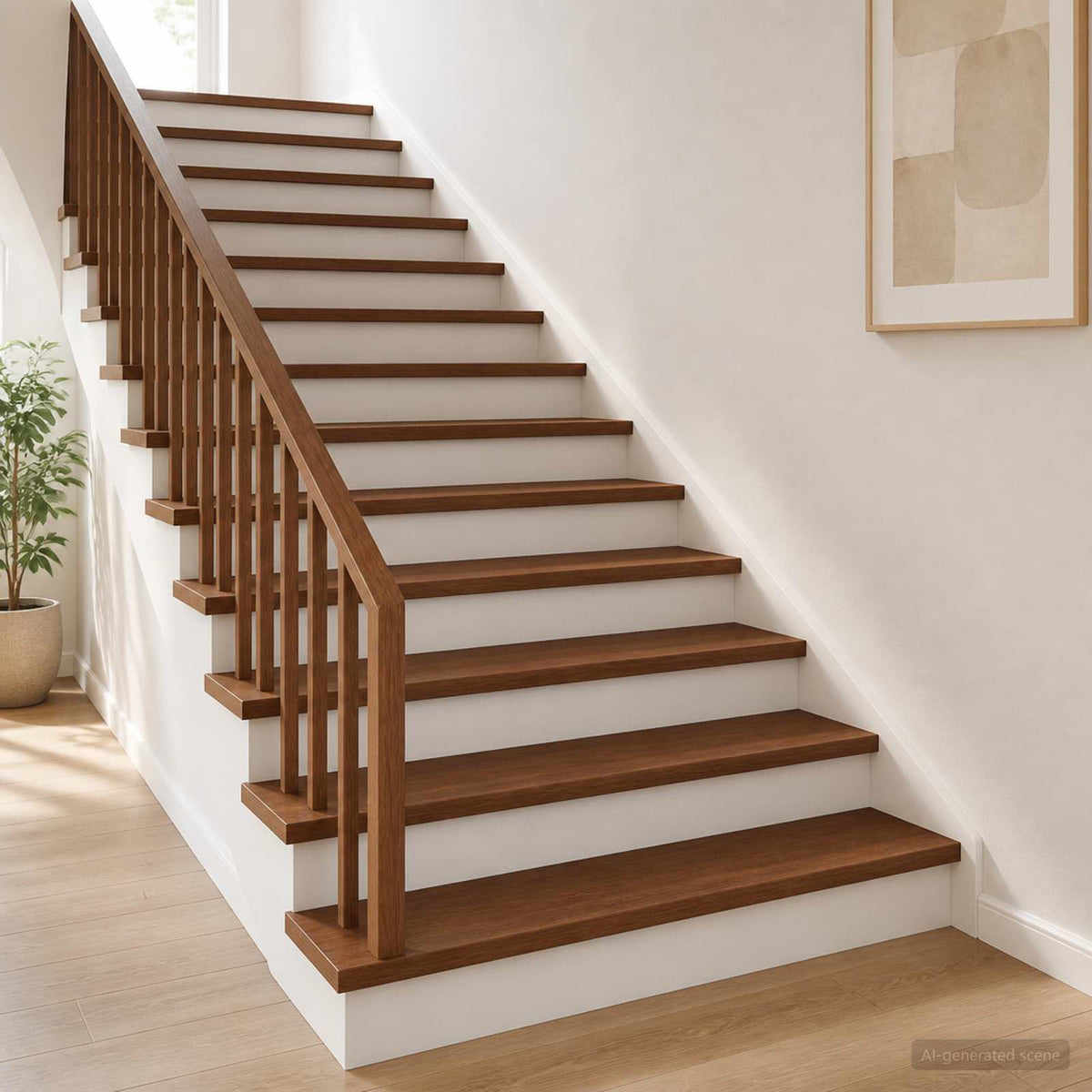 Trappe Tread 12 stk. 120 x 30 x 2 cm Mørk Brun Massivt Eg Træ