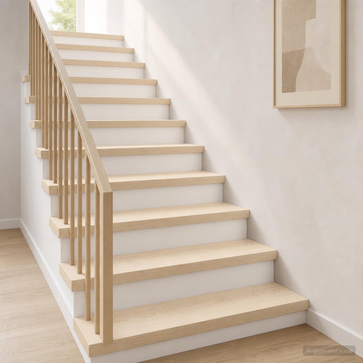 Trappe Tread 16 stk. 70 x 25 x 2 cm Hvid Massivt Eg Træ