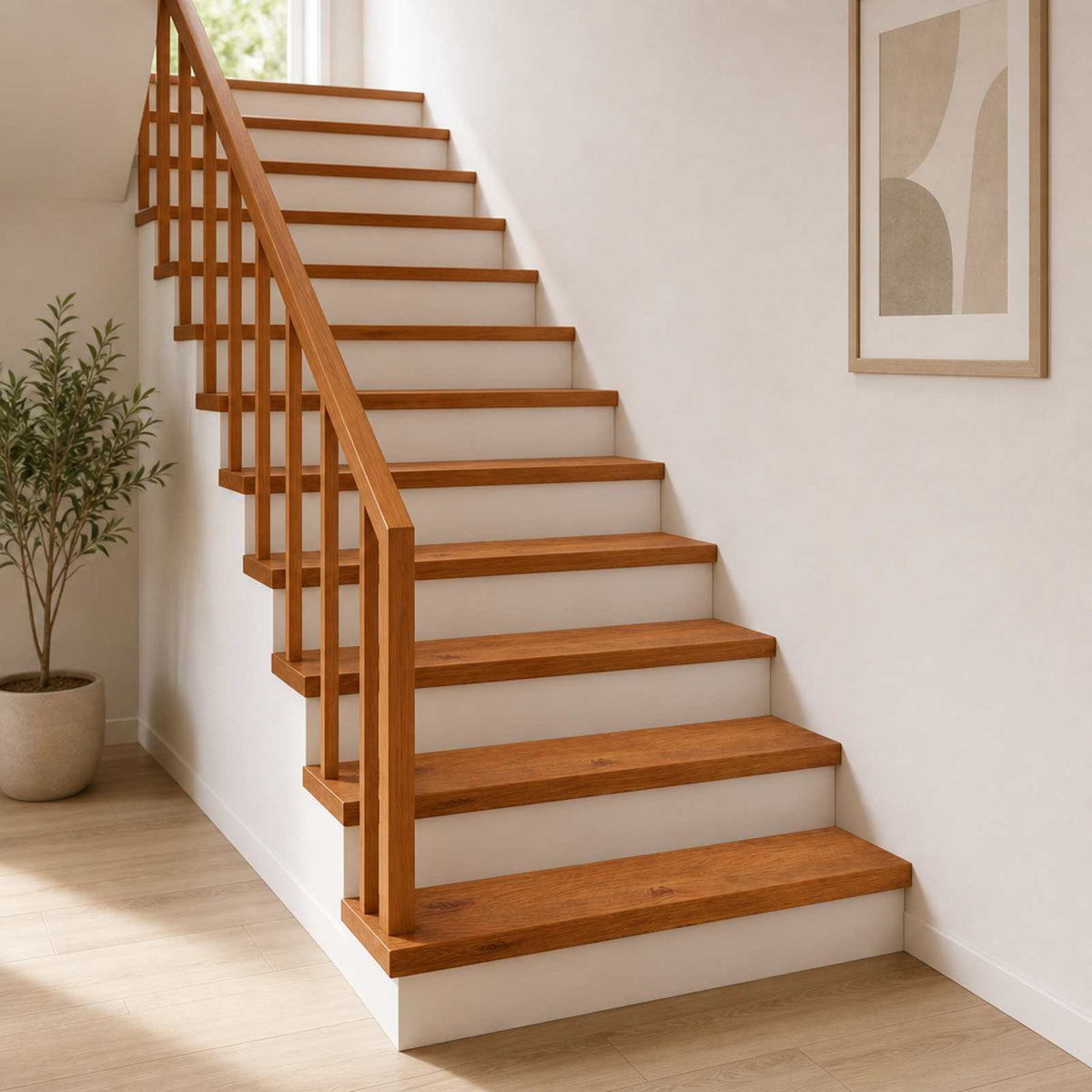 Trappe Tread 16 stk. 100 x 30 x 2 cm Brun Massivt Eg Træ