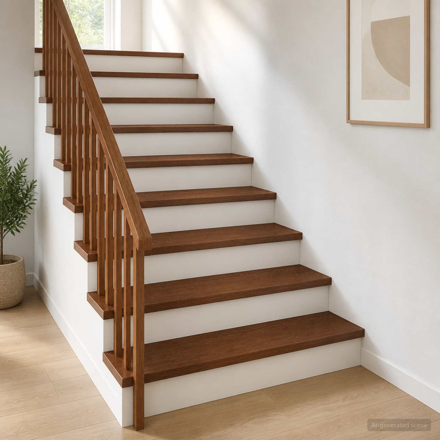 Trappe Tread 16 stk. 90 x 25 x 2 cm Mørk Brun Massivt Eg Træ