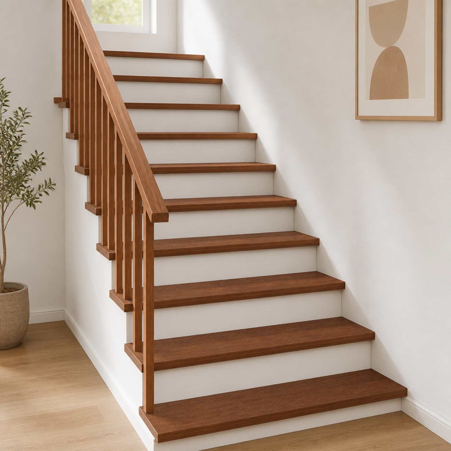Trappe Tread 16 stk. 120 x 30 x 2 cm Mørk Brun Massivt Eg Træ