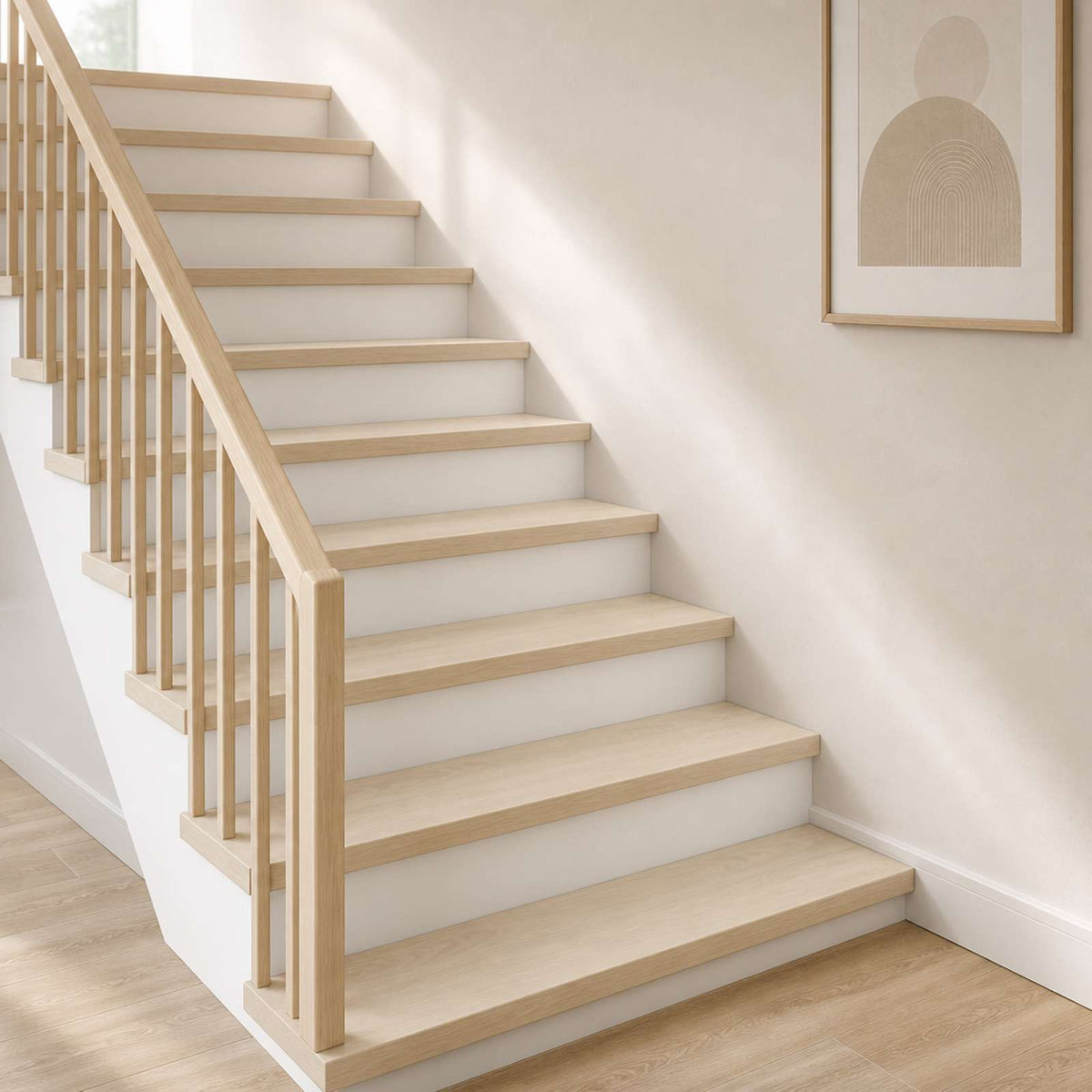 Trappe Tread 20 stk. 70 x 30 x 2 cm Hvid Massivt Eg Træ