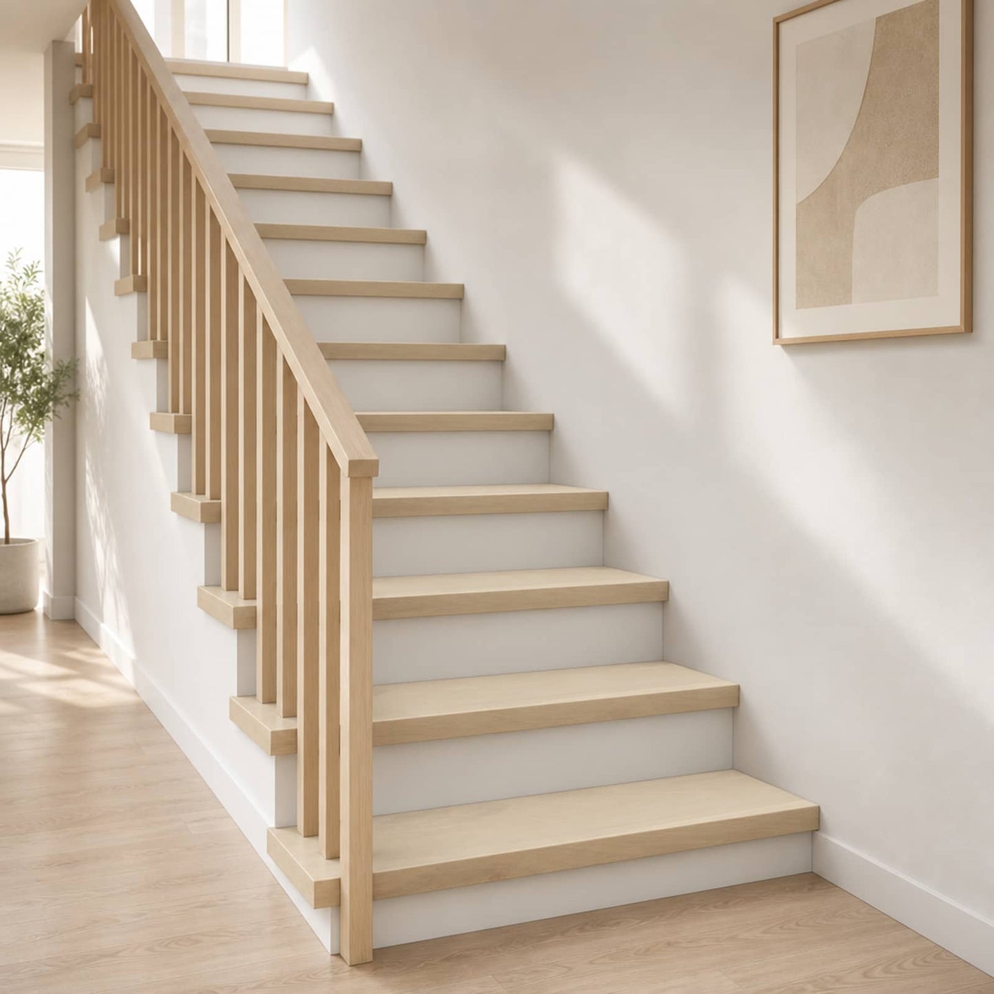 Trappe Tread 20 stk. 100 x 30 x 2 cm Hvid Massivt Eg Træ