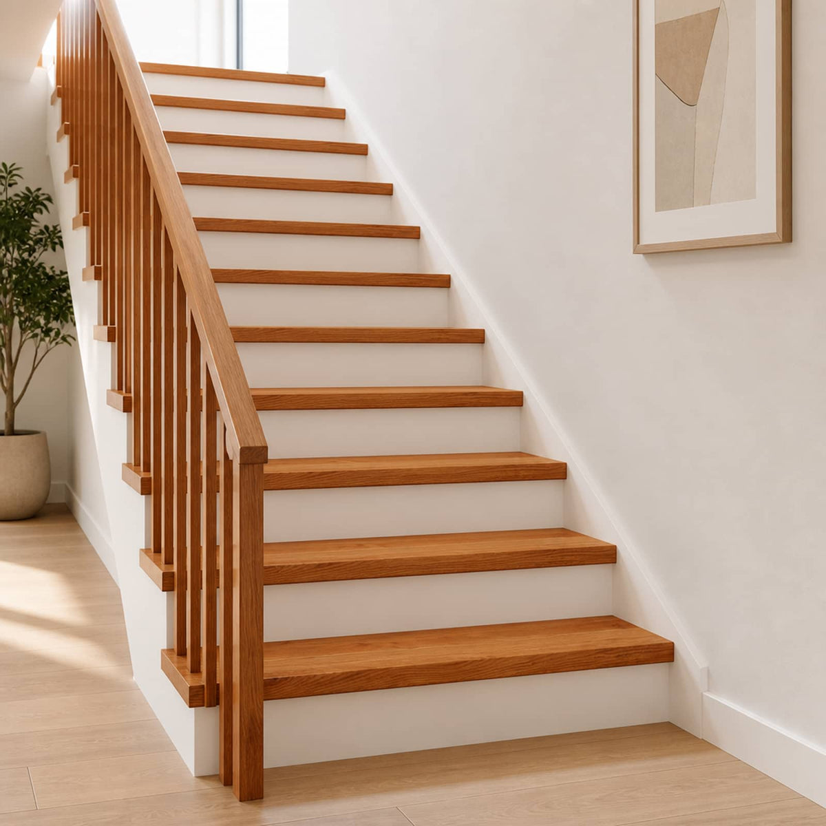 Trappe Tread 20 stk. 120 x 30 x 2 cm Brun Massivt Eg Træ