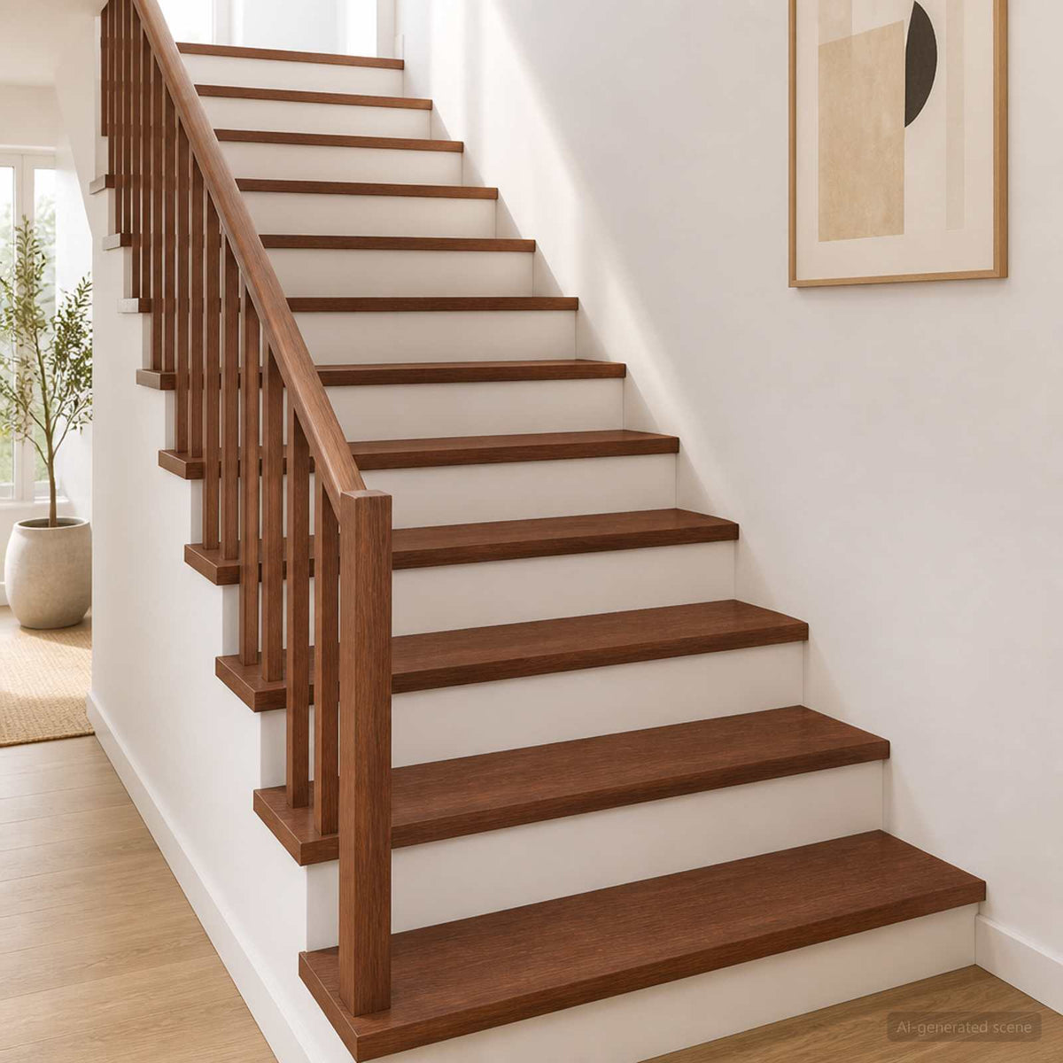 Trappe Tread 20 stk. 120 x 30 x 2 cm Mørk Brun Massivt Eg Træ