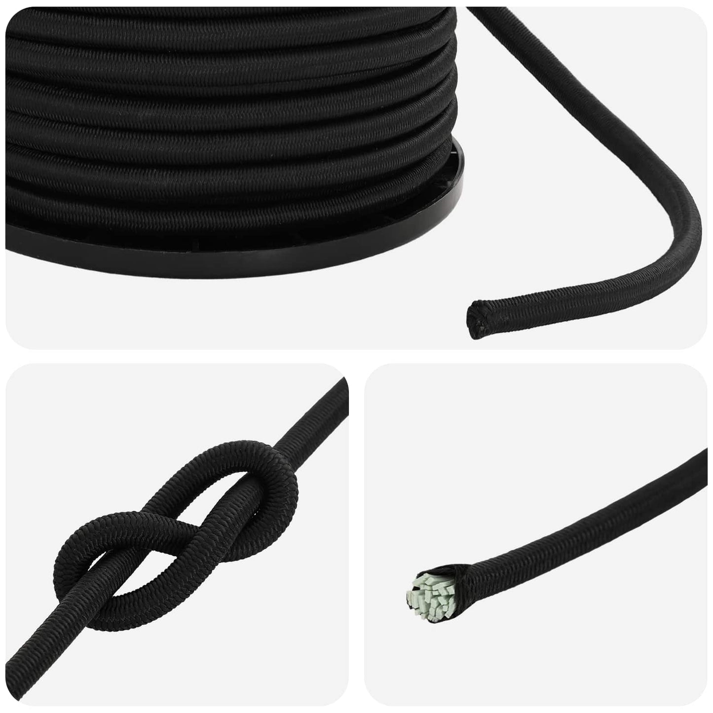 Bungee Snore 4 mm Sort PP og gummi