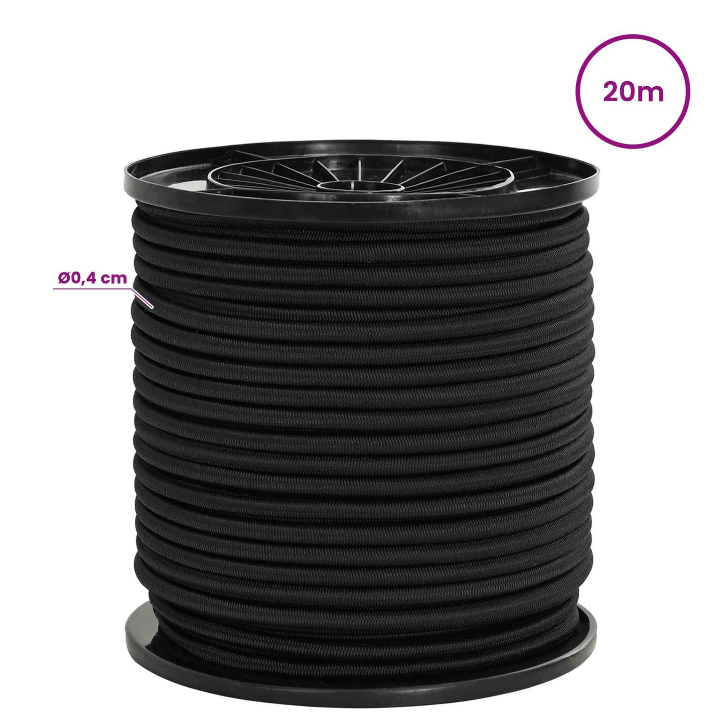 Bungee Snore 4 mm Sort PP og gummi