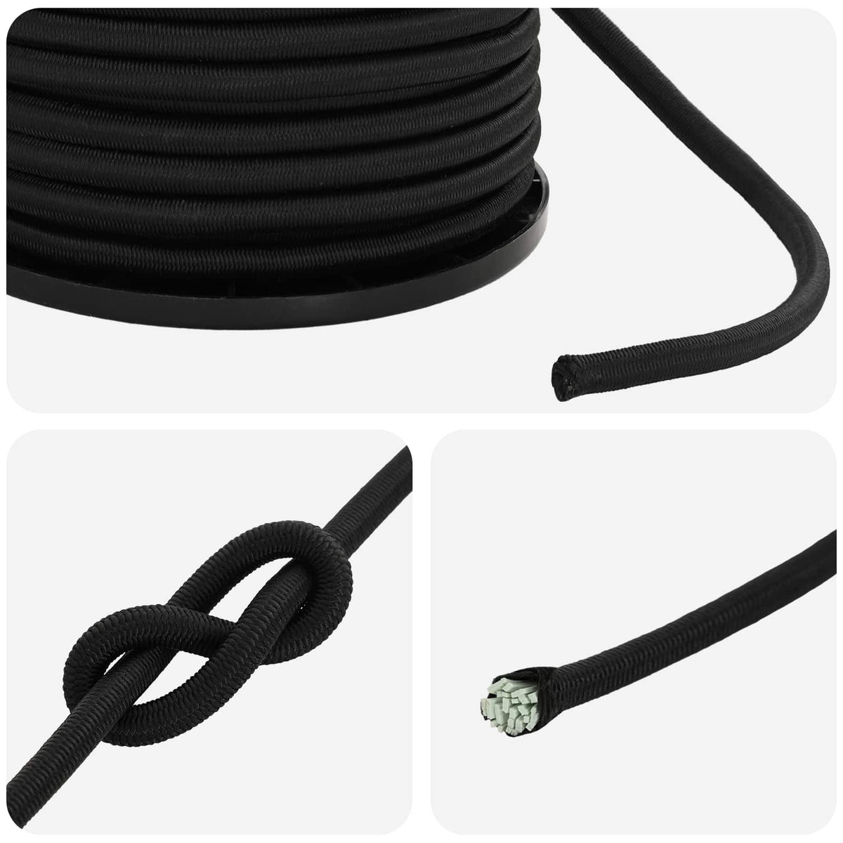 Bungee Snore 4 mm Sort PP og gummi