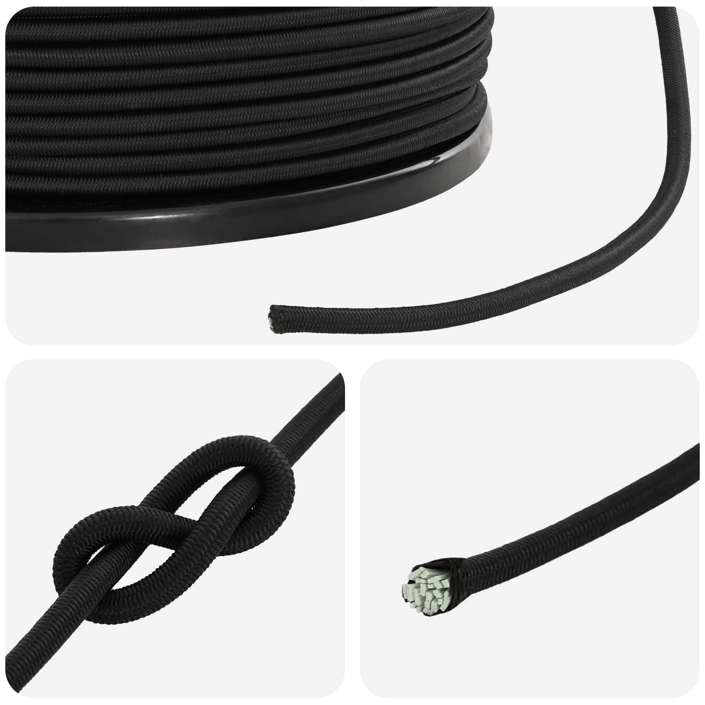 Bungee Snore 4 mm Sort PP og gummi