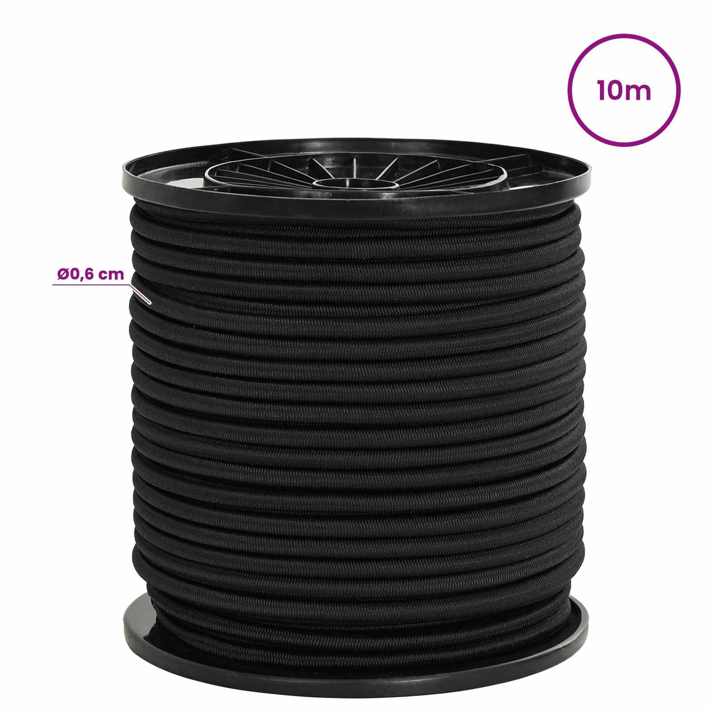Bungee Snore 6 mm Sort PP og gummi