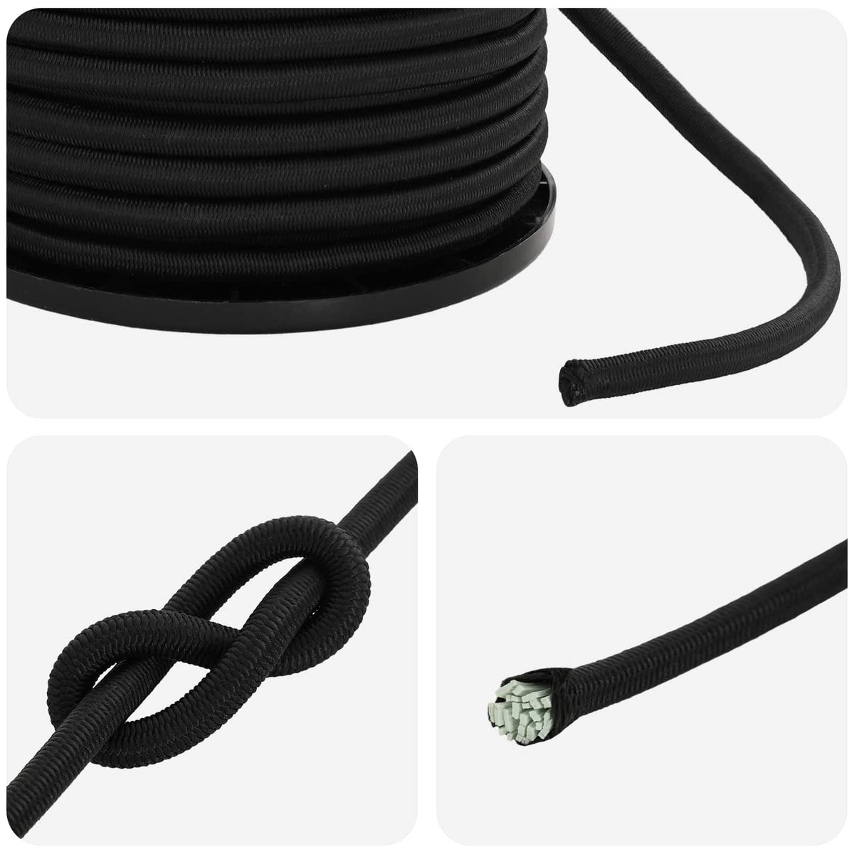Bungee Snore 6 mm Sort PP og gummi
