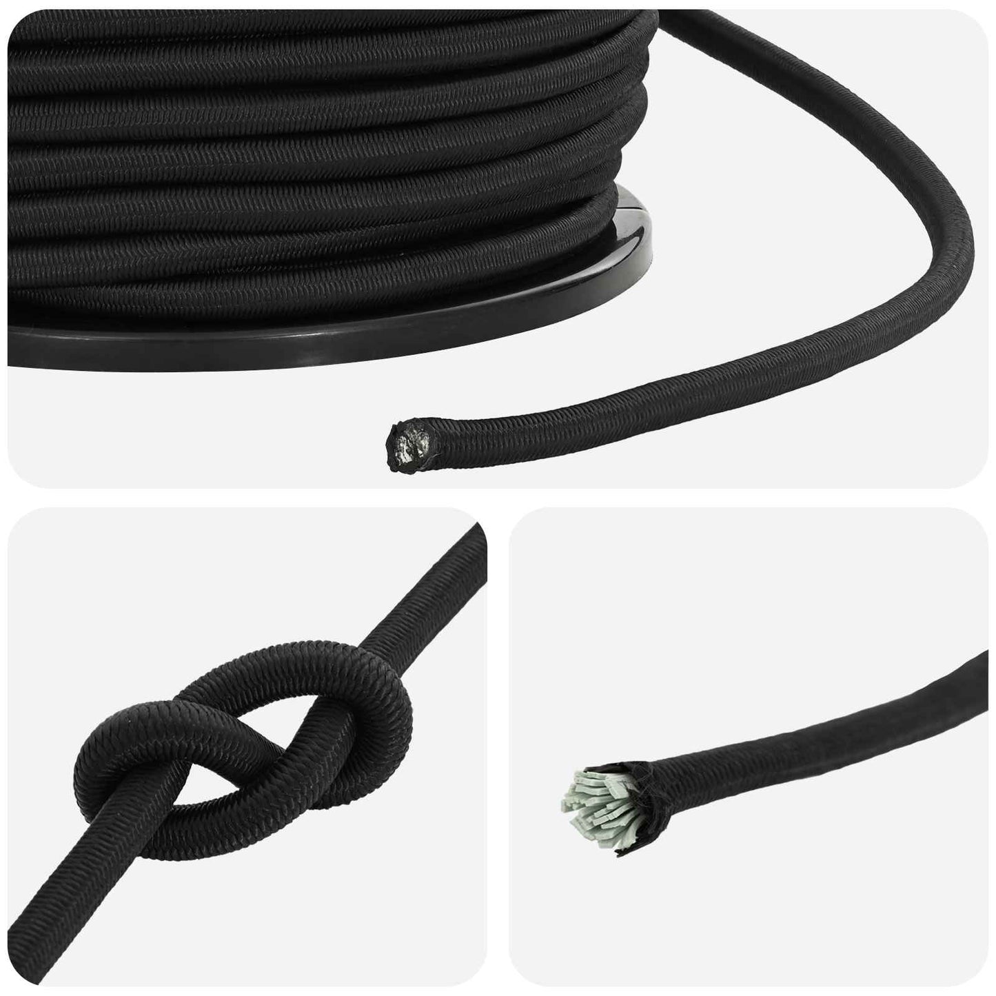 Bungee Snore 8 mm Sort PP og gummi