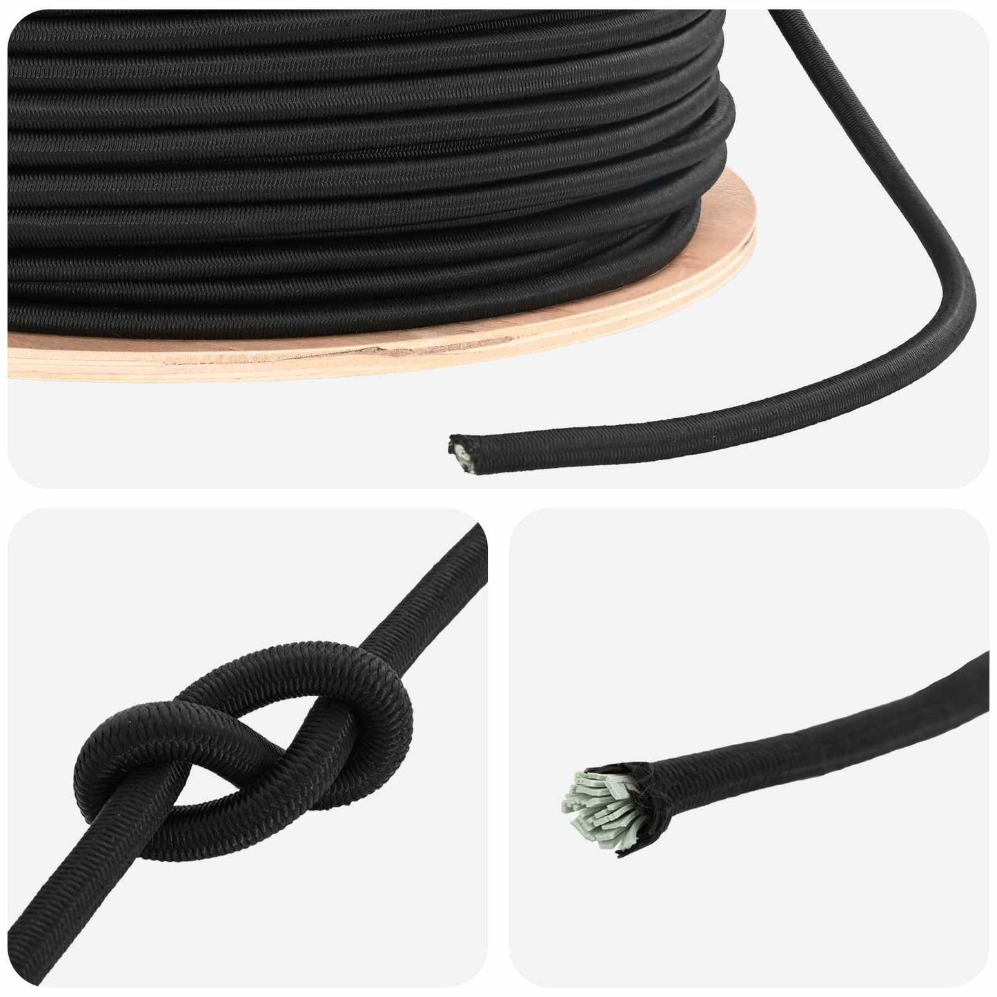 Bungee Snore 8 mm Sort PP og gummi