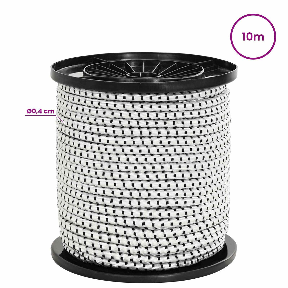 Bungee Snore 4 mm Sort og Hvid PP og gummi