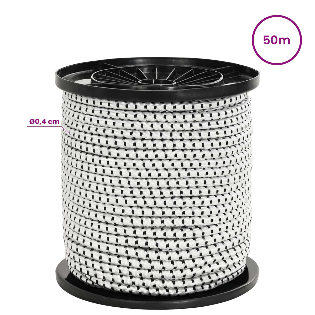 Bungee Snore 4 mm Sort og Hvid PP og gummi