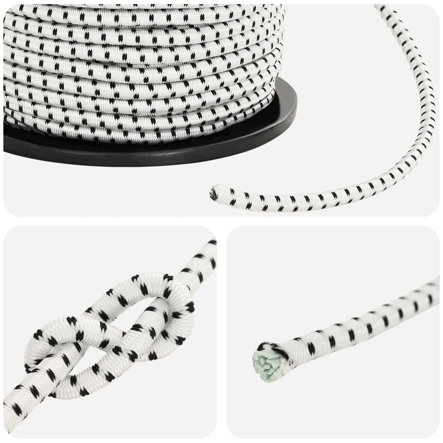 Bungee Snore 6 mm Sort og Hvid PP og gummi