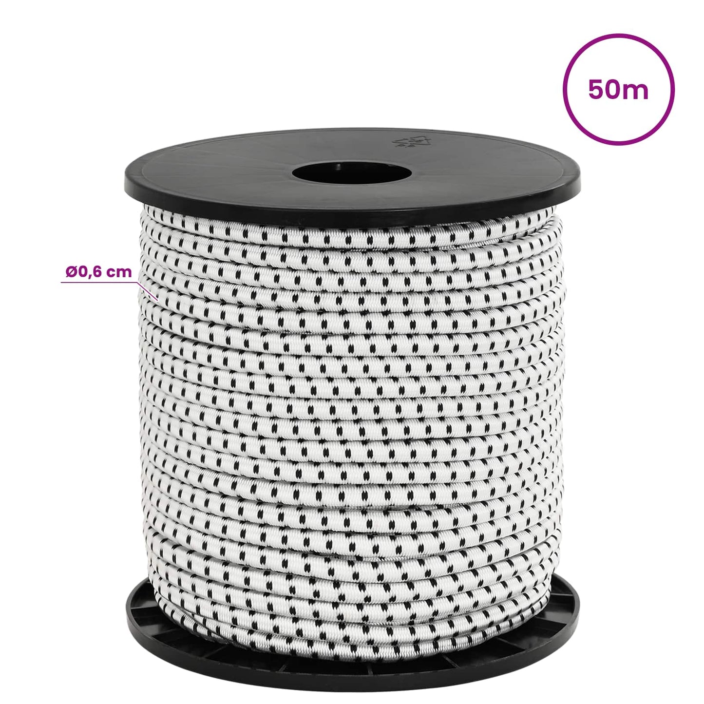 Bungee Snore 6 mm Sort og Hvid PP og gummi