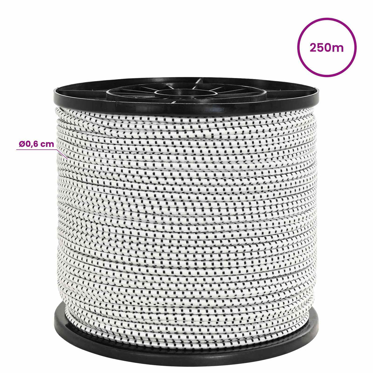 Bungee Snore 6 mm Sort og Hvid PP og gummi